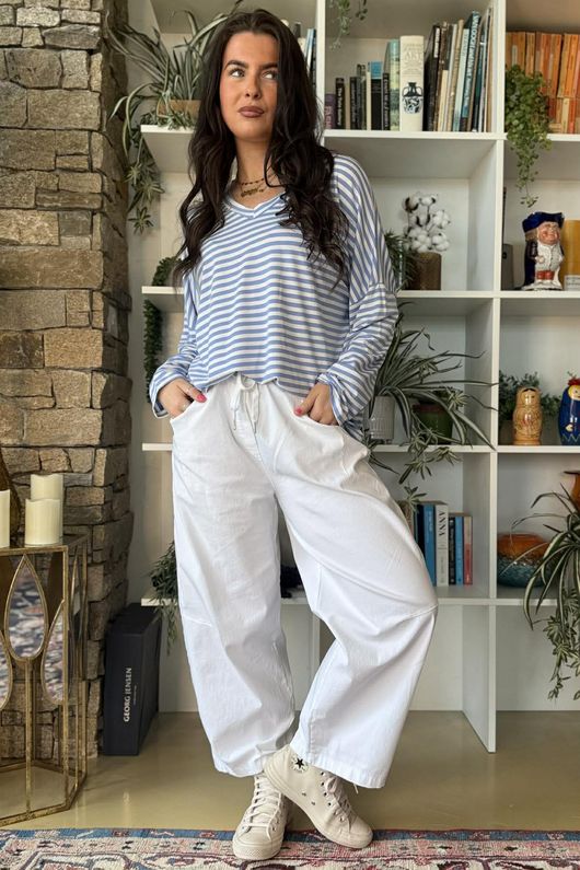  Perfect Breton V Long Sleeve Top Light Denim /23